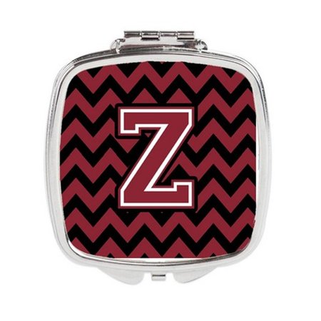 CAROLINES TREASURES Letter Z Chevron Garnet and Black Compact Mirror CJ1052-ZSCM